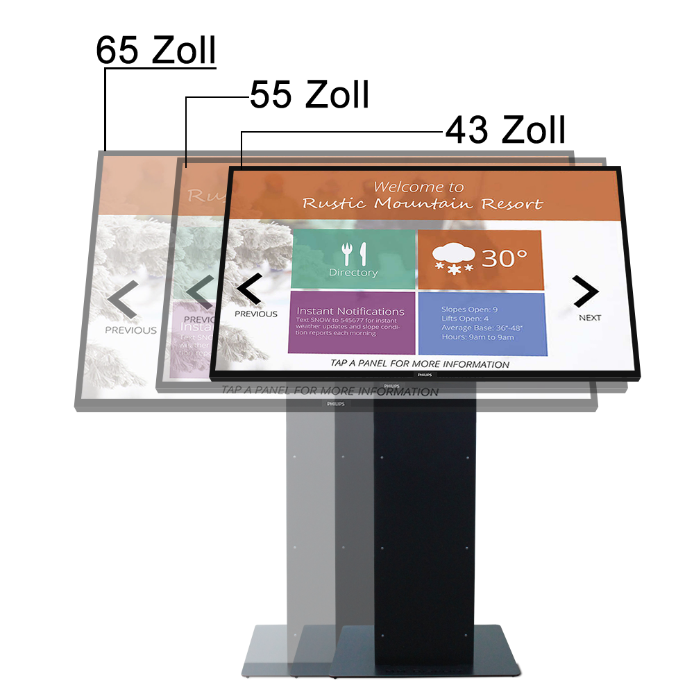 Kiosksystem Pult Version mit Touch Display 43 - 65 Zoll