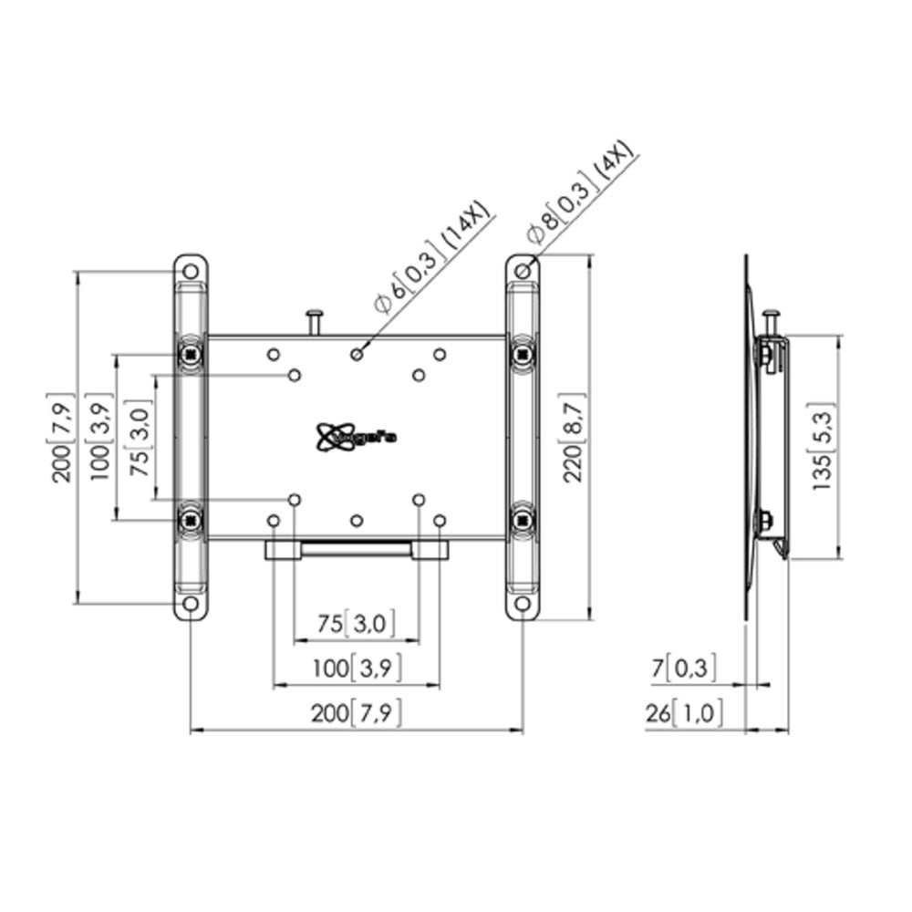 MM-PFW4200 Verriegelbarer Wandhalter für Displays von 10-43 Zoll