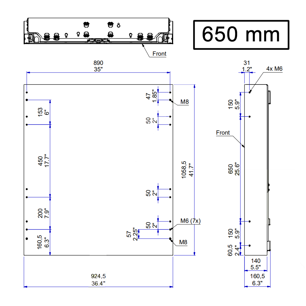 Wandhalterung Regout BalanceBox® mit Höhenverstellung 650 mm