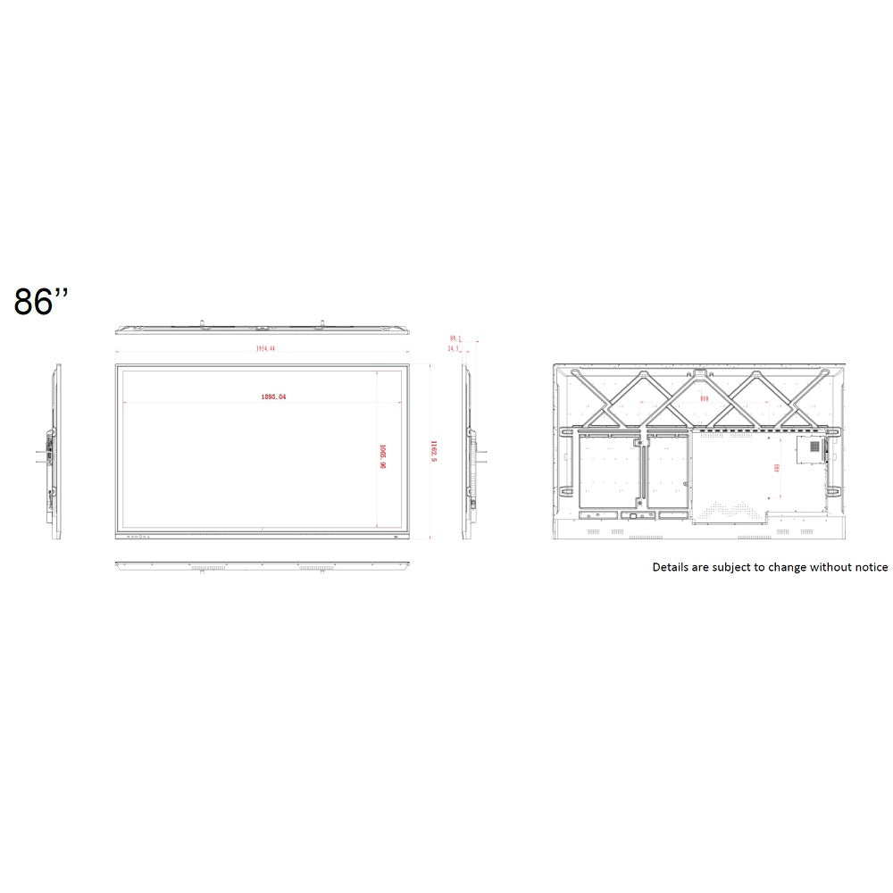 Digitales Whiteboard 86 Zoll 4K