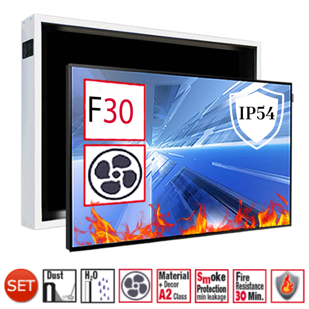 Indoor LCD LED Schutzgehäuse mit F30 Brandschutz und Monitor