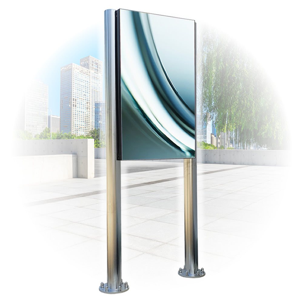 Outdoor Display mit Edelstahl Standfuß  von 32 Zoll bis 75 Zoll - Set